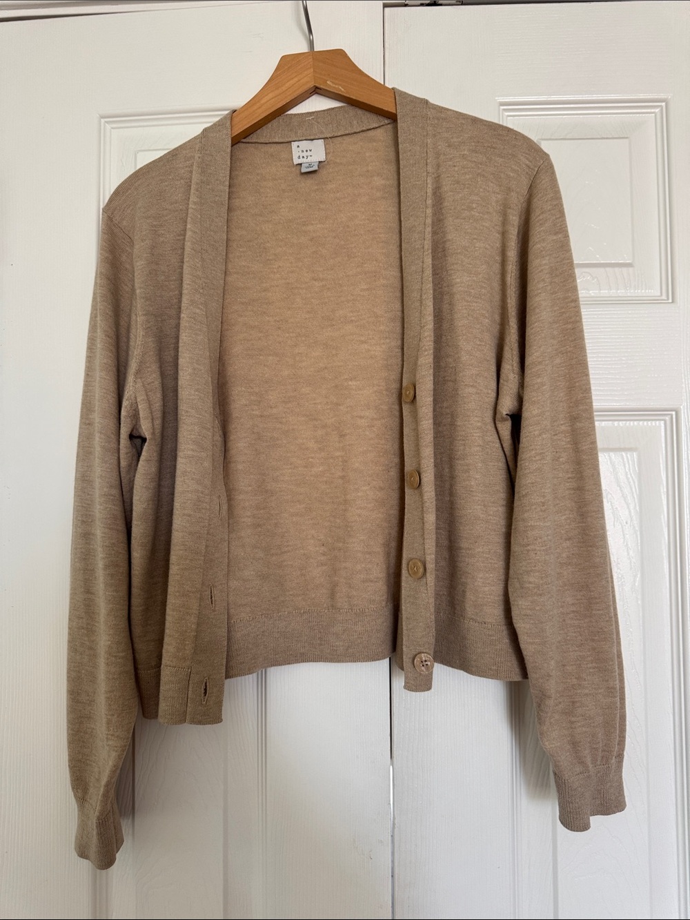 a new day Light Taupe Button-Front Women's Cardigan